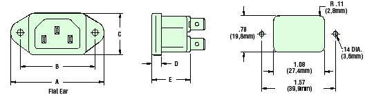 Heyco® IEC 320-C14 Power Inlet Connectors