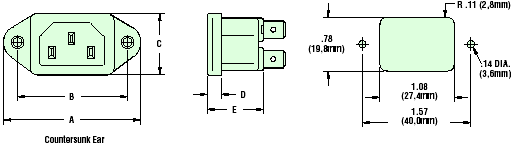Heyco® IEC 320-C14 Power Inlet Connectors
