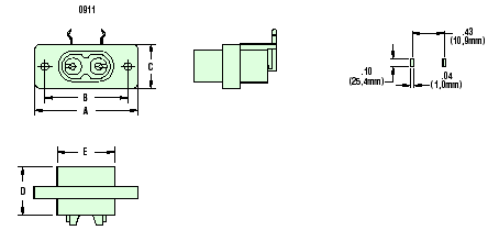 Heyco® IEC 320-C8 Low Current Power Inlet Connector