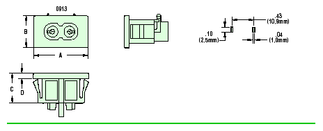 Heyco&reg; IEC 320-C8 Low Current Power Inlet Connector