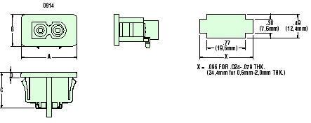 Heyco&reg; IEC 320-C8 Low Current Power Inlet Connector