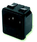 Heyco® IEC 320-C14 Snap-In Inlet Connector w/Fuseholder
