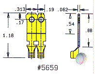 Heyco&reg;Male Blades NEMA 1-10P & 5-15P, Full Thickness, 0.058" Mold Line
