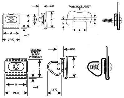 Self-Aligning U-Type Fasteners - Type I