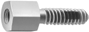 3/16" (4.76) Hex Female Screw - Lock -- Nylon Patch Male Thread Lock
