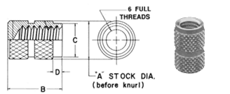 Blind Insert Example Molded Blind Inserts 6 Thread M6x1.0 | Molded Blind Inserts 6 Thread ...