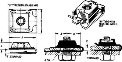 Tinnerman Lock-Nut Washer M6 Screw Size