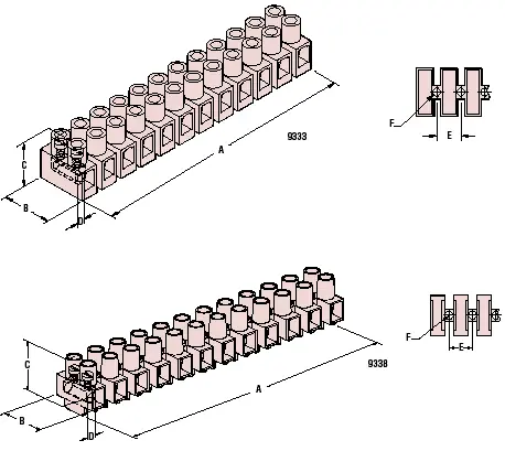 Heyco® Standard Appliance Terminal Blocks Screw to Screw
