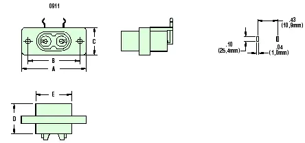 Heyco® IEC 320-C8 Low Current Power Inlet Connector