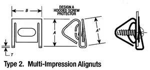 Self-Aligning U-Type Fasteners - Type II