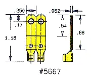 Heyco®Male Blades NEMA 1-10P & 5-15P, Full Thickness, 0.058" Mold Line