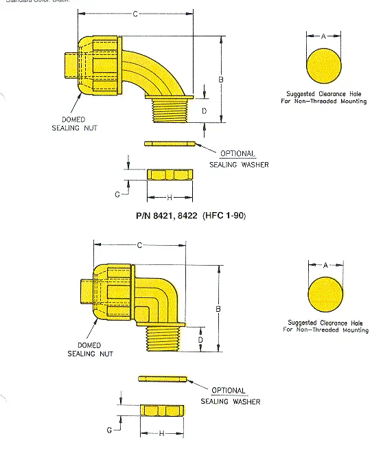 Heyco-Flex™ Nylon Sweep Connectors For Flexible, Nonmetallic Liquid Tight Conduit and Tubing