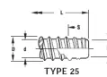 Type 25 Thread Cutting Screws for Plastics