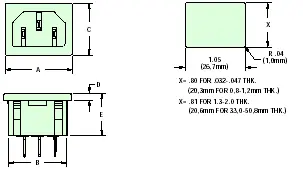 Heyco® PCB Mounting Power Inlet Connector