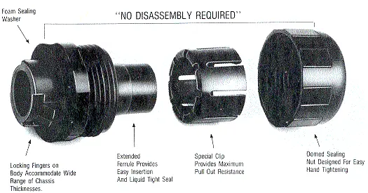 Heyco-Flex™ Nylon Snap-In Connectors For Flexible, Nonmetallic Liquid Tight Conduit and Tubing