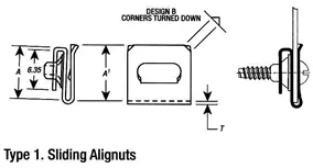 Self-Aligning U-Type Fasteners - Type I